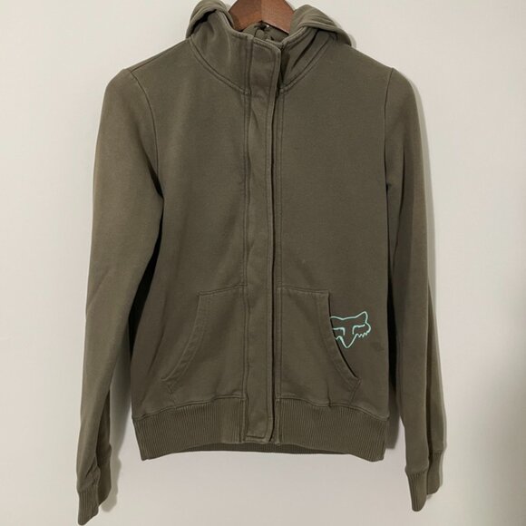 Fox Zip-up Hoodie - Hunter Green M - Picture 1 of 9
